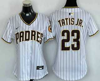 Women%27s San Diego Padres #23 Fernando Tatis Jr White Limited Cool Base Jersey